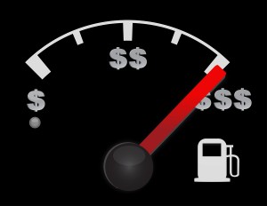 Gas Gauge Of A Car With Dollar Symbols